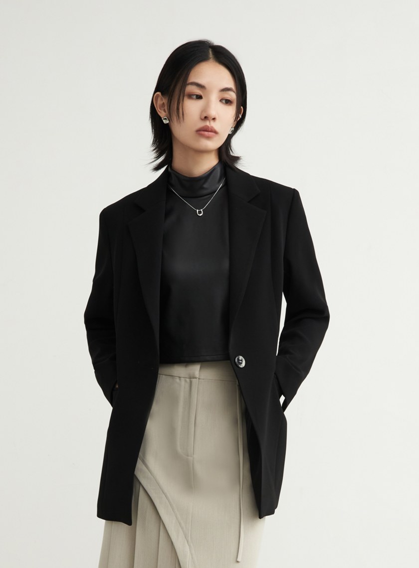 個性皮革削肩BRA背心上衣